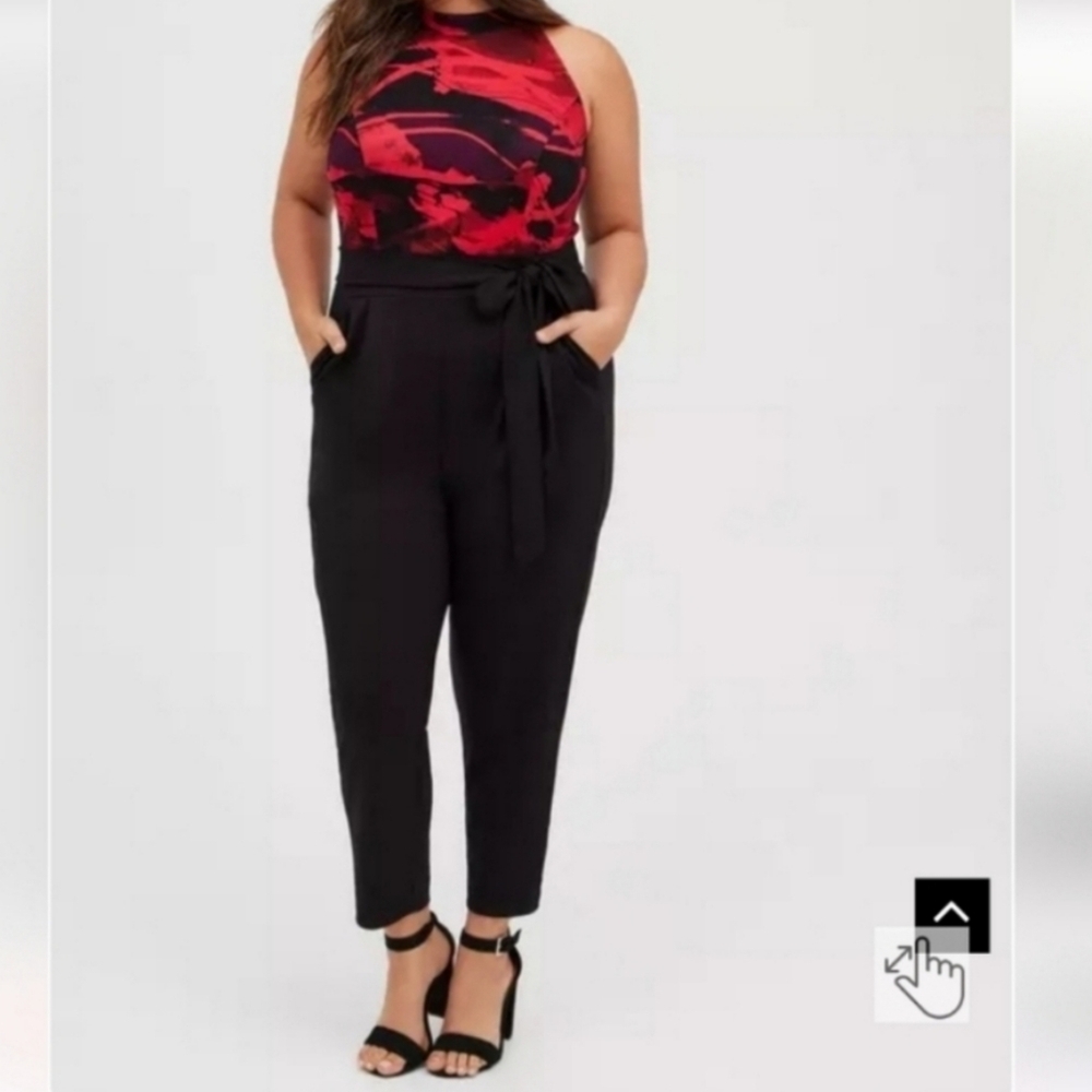 torrid Black Jumpsuit with Red Printed Bodice